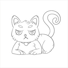 CAT HALLOWEEN LINEART ILLUSTRATION