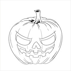 PUMPKIN LINEART HALLOWEEN ILLUSTRATION