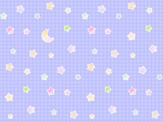 星と三日月のシームレスパターン　A-4'