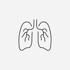 Lungs Icon, Breathing Symbol, Respiratory Health Linear Vector on White Background ? Editable..eps