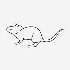 Mouse and Rat Icon Set, Thin Line Symbols of Mice for Web and Mobile, Editable Vector Illustration..eps