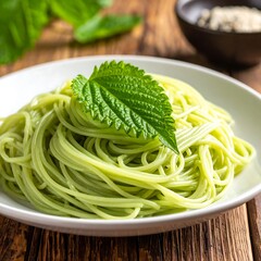 Green noodle dish