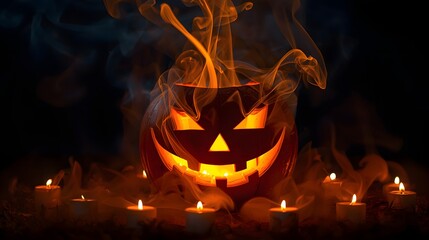Horror Halloween Pumpkin Smoke Art Manipulation