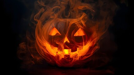 Horror Halloween Pumpkin Smoke Art Manipulation