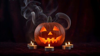 Horror Halloween Pumpkin Smoke Art Manipulation