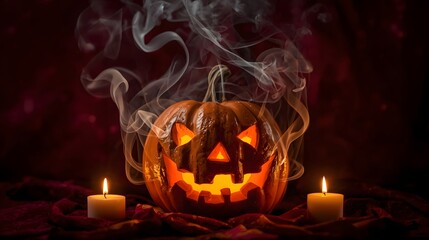 Horror Halloween Pumpkin Smoke Art Manipulation