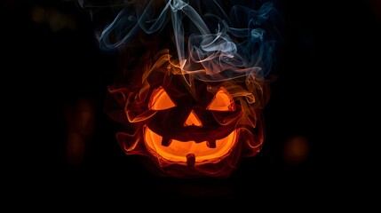 Horror Halloween Pumpkin Smoke Art Manipulation