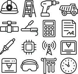 Collection of Industrial and Technology Icons.
