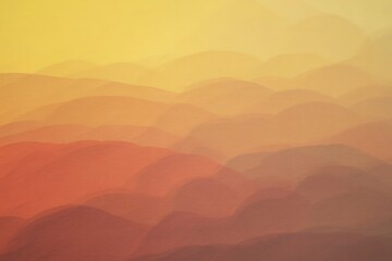 Obraz premium Abstract warm gradient landscape with layered soft hills in orange and yellow