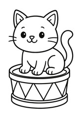 Cute cartoon kitten sitting vector illustration
