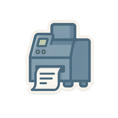 Digital office printer machine icon illustration for printing documents.