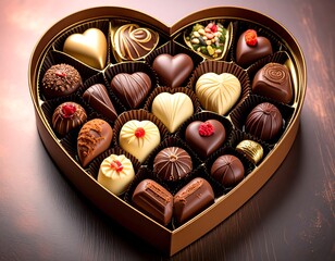 Heart-shaped chocolate box