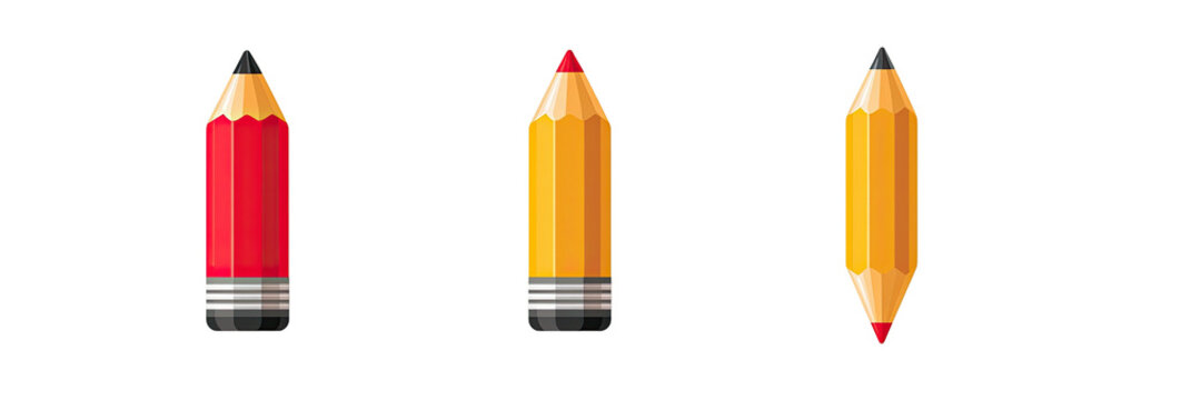 Three, differently colored, stylized drawing tools with a gray band at the bottom and black background - Powered by Adobe