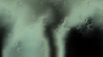 Geometric Abstract with Subtle Lines, Polygon Mesh on Green to Black Gradient Texture © SHEULIKAJIM