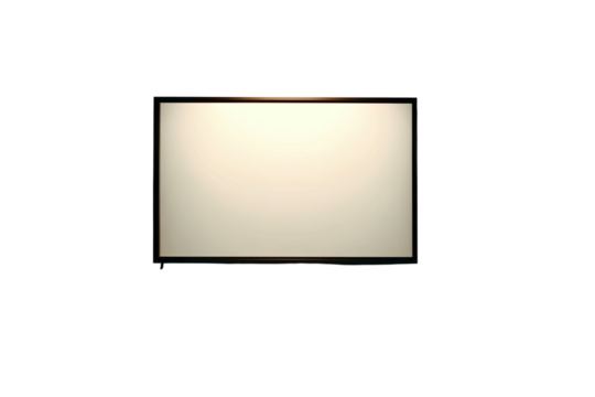 A rectangular, off-white screen framed in black, centered against a solid black background