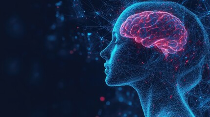 Abstract visualization of a human brain with glowing neural connections, representing artificial intelligence and cognitive processes.