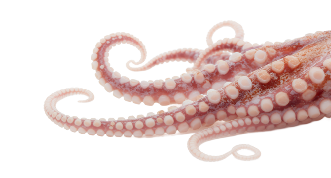 Close-up of Tentacles on White Background