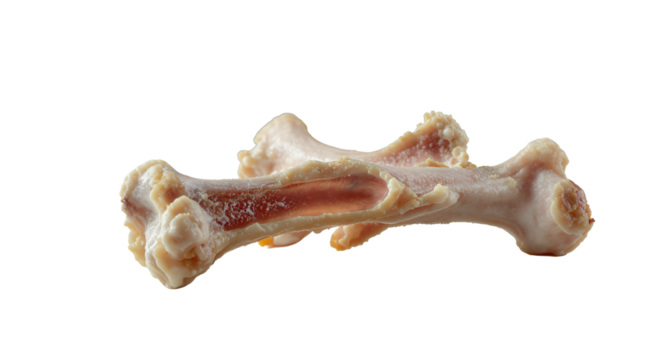 Close-up of Two Cooked Bones on a White Surface