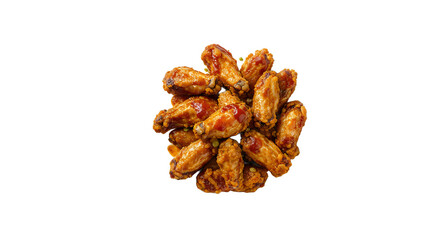 Obraz premium Crispy Fried Chicken Wings with Sauce on a White Plate