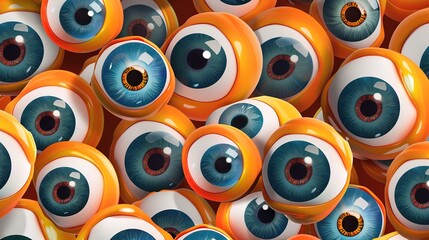 Playful High-Res Funny Eyeball Halloween Background – Great for Kids’ Halloween Crafts, Social Media Posts, Party Decor & Greeting Cards. Features Whimsical Googly Eyes, Colorful Eyeball Illustrations