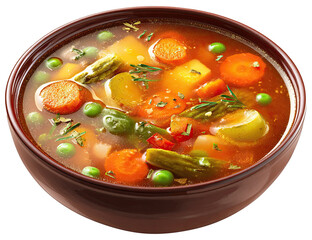 Hearty vegetable soup in a bowl