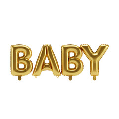 3d golden text with baby