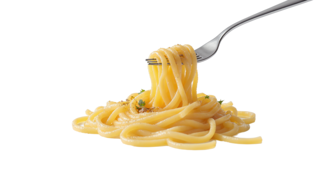 Fresh Pasta on a Fork with Culinary Presentation