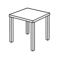 Minimal Wooden Table Icon Vector Illustration