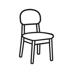 Simple Chair Outline Vector – Furniture Icon