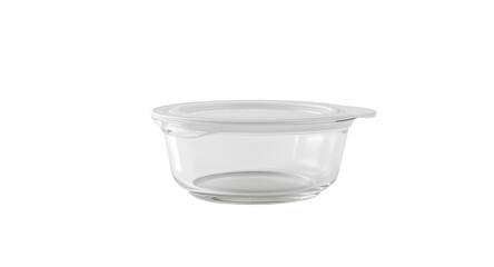 Glass food container with lid, isolated on white