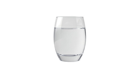 Glass of Pure Water on White Background