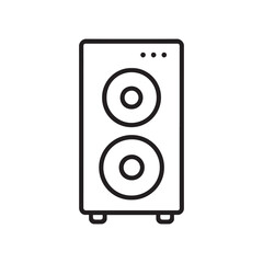 Speaker Line Art Icon – Audio Sound System Vector
