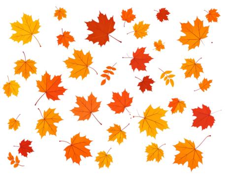  Autumn Leaves in the Wind Set Fall Leaf Vector Clipart on transparent Background