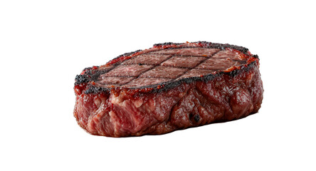 Grilled Steak Isolated on White Background