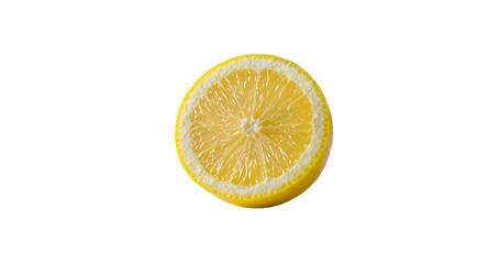 Half a Fresh Lemon Fruit on White Background