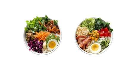 Healthy Bowl Variety on White Background