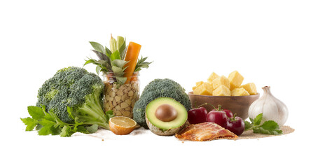 Healthy Eating Composition A Variety of Fresh, Vibrant Vegetables, Fruits, and Foods