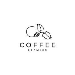 coffee logo with minimalist line art design style