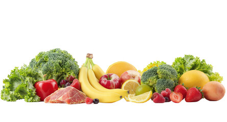 Healthy Food Assortment Fresh Produce, Fruits, and Meat for Nutrition