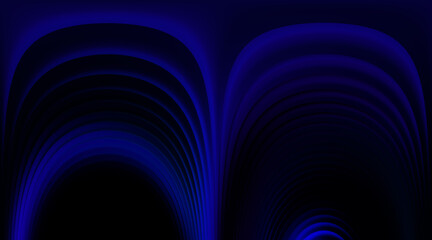 Symmetrical Dark Background with Blue Glowing Arching Curved Elegant Shapes Design