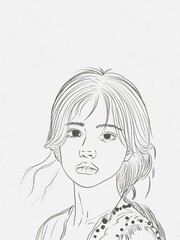 Painting sketching girl illustration 