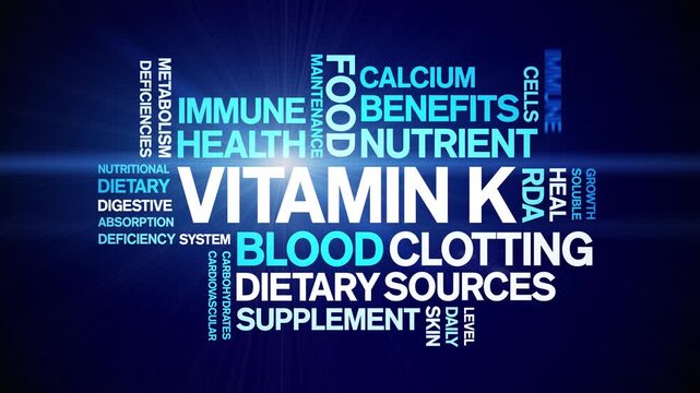 Vitamin K animated word cloud-text design animation tag kinetic typography seamless loop.