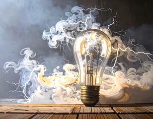 Lightbulb & lightning