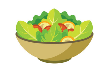 Delicious and Healthy Salad Bowl with Fresh Vegetables Inside