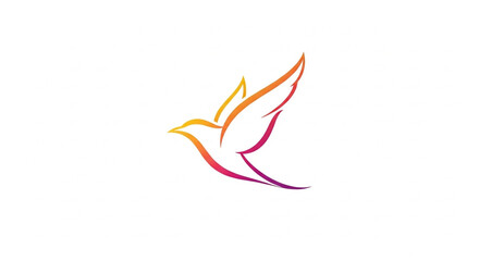 Elegant Gradient Bird Silhouette in Flight, Symbolizing Freedom and Grace
