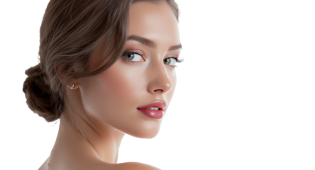 Portrait of a Beautiful Person with Perfect Skin and Makeup in a Studio Setting