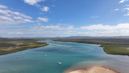 Spectacular aerial photo of 1770 Seventeen Seventy Queensland Australia © Reef Pix