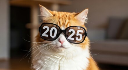 Charming Ginger Cat Predictions: A Whimsical Look into the Year 2025 with Stylish Glasses