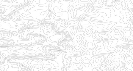 concept of a conditional geography scheme and the terrain path. Black on white contours vector topography stylized height of the lines. 