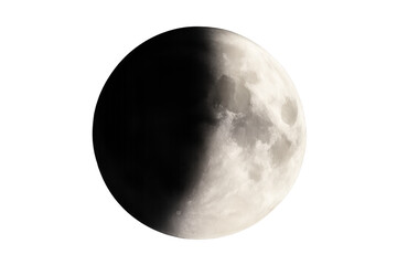 Moon exhibiting first quarter lunar eclipse phase